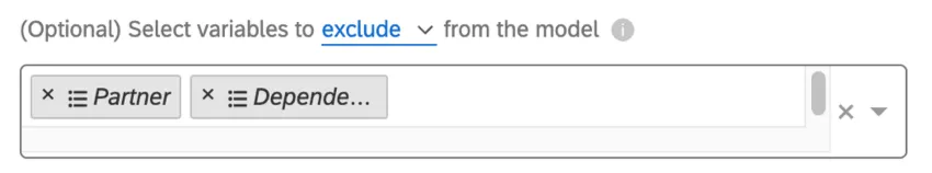 Variabile caricata nel campo per lesclusione
