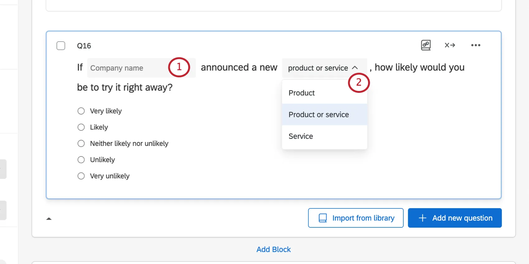 Options dédition dans une question certifiée personnalisable