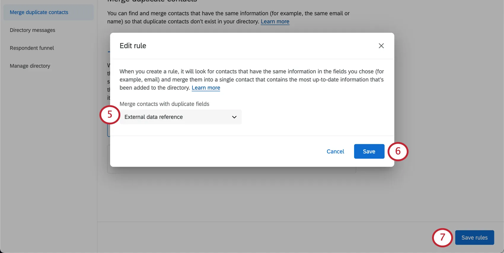 Image shows a new modal opens where this field can be selected, then the save button in the bottom-right, then behind that, underneath the modal on the original age, the last save button that must be clicked