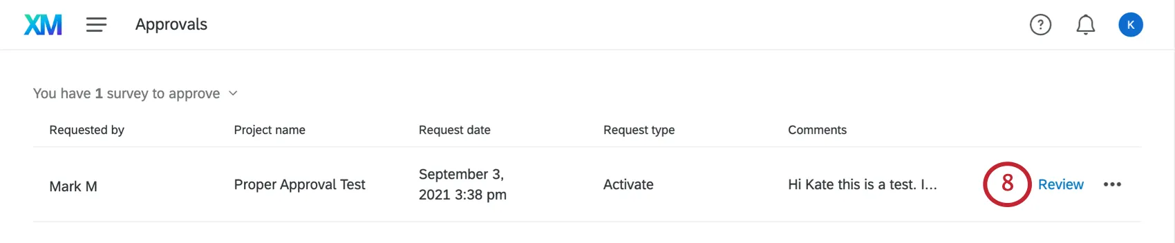 Review button to right on new page
