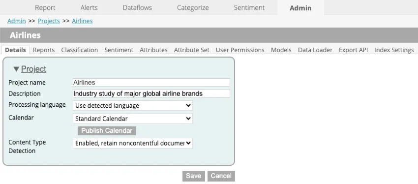 details section of project settings