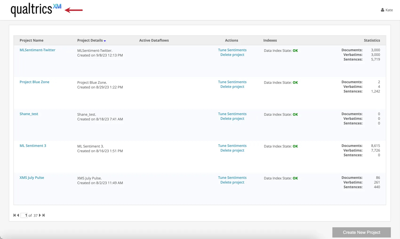 the qualtrics xm logo in the top left corner
