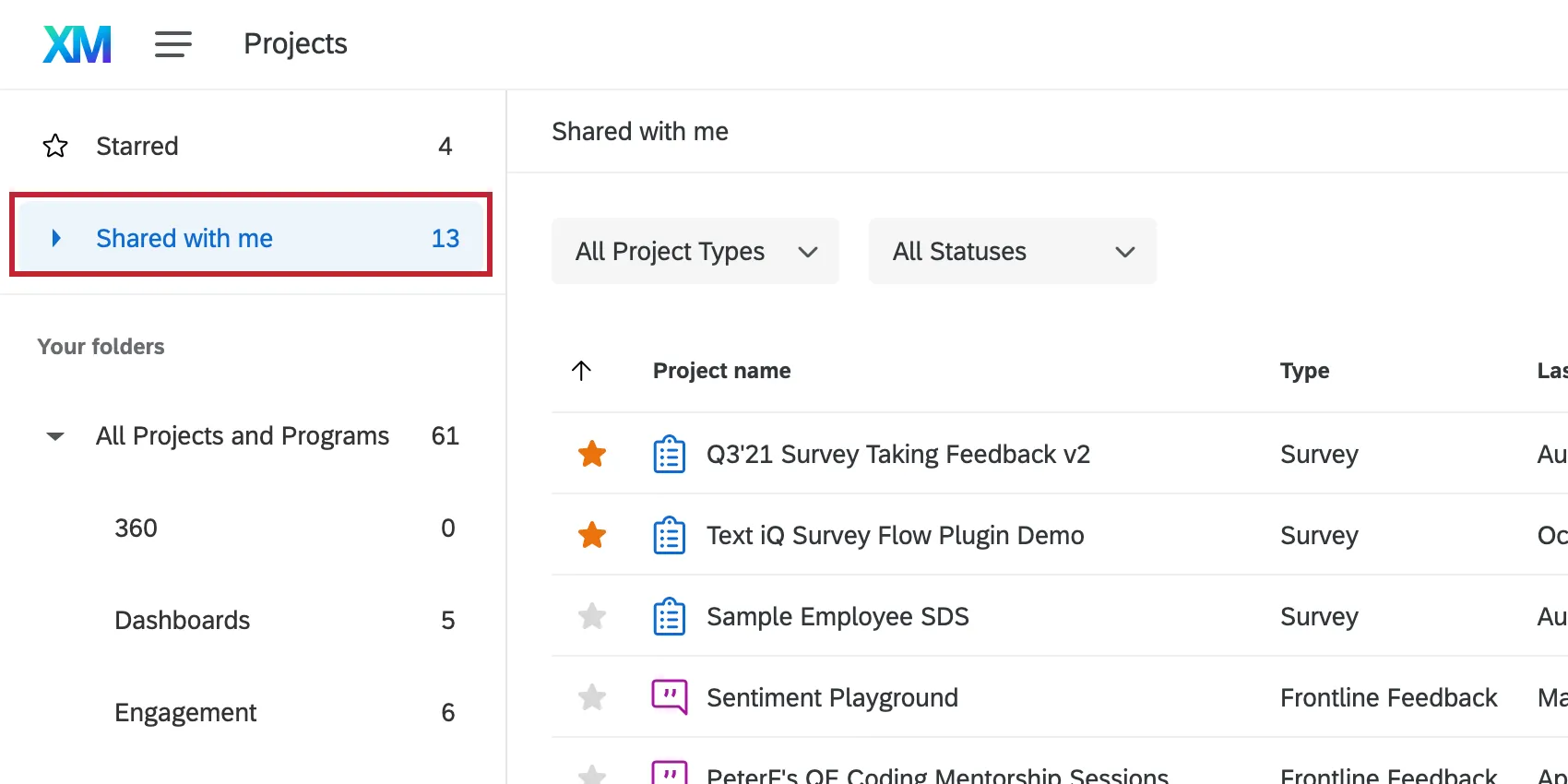 左側のフォルダーペインにある［自分と共有］フォルダー