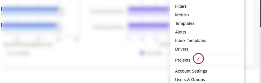 Klicken Sie auf Projekte.