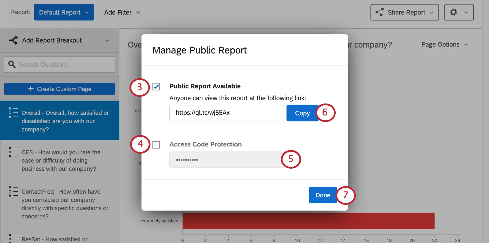 manage public report window