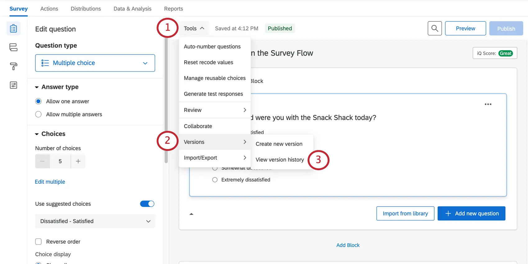 Consulter lhistorique des versions