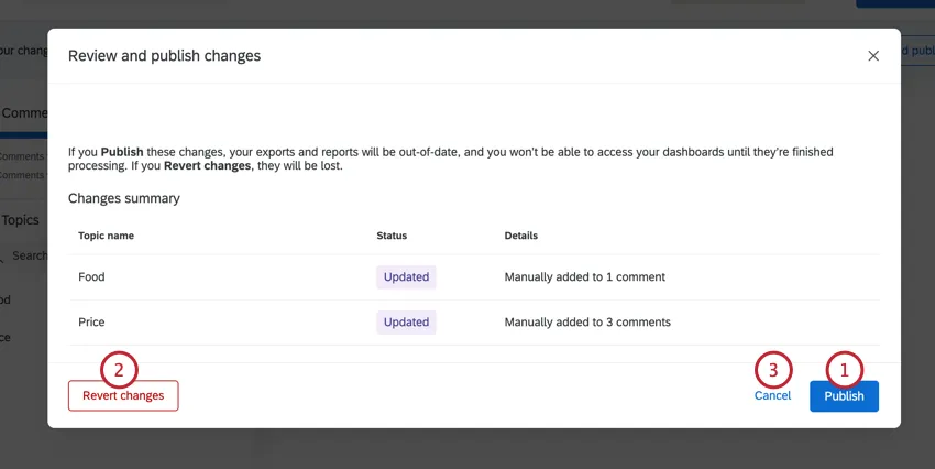 reviewing changes before saving