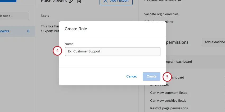 new window where you name role