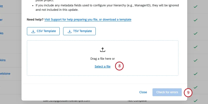 new window with upload instructions and resources