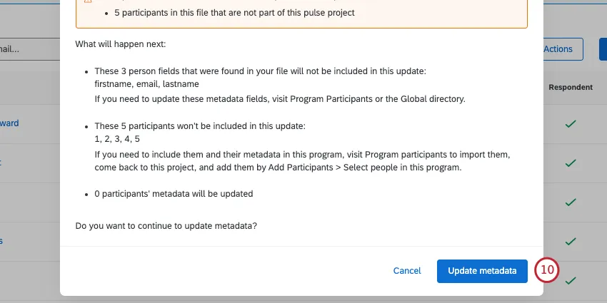 confirmation window complete with error summary