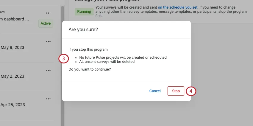 new window where you can confirm the selection
