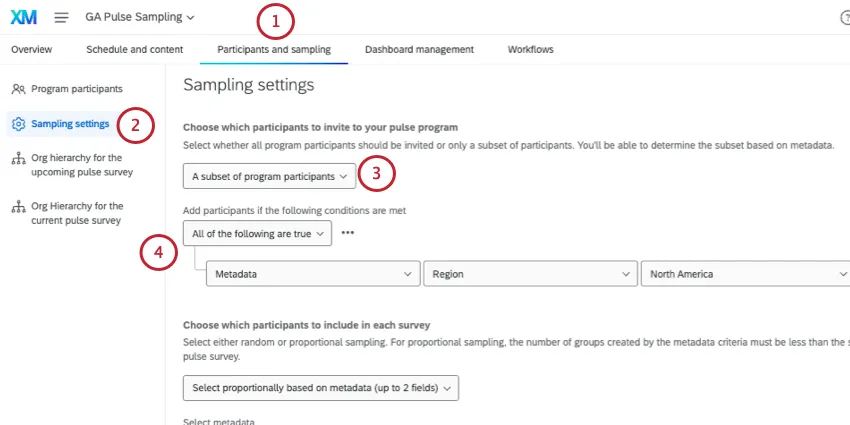 the top of the sampling page
