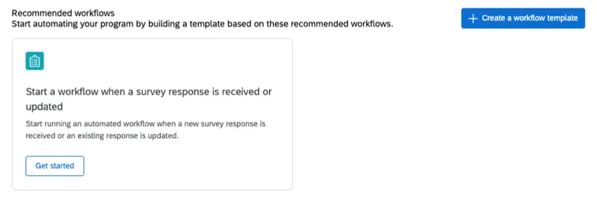 recommended workflows section of pulse workflows page