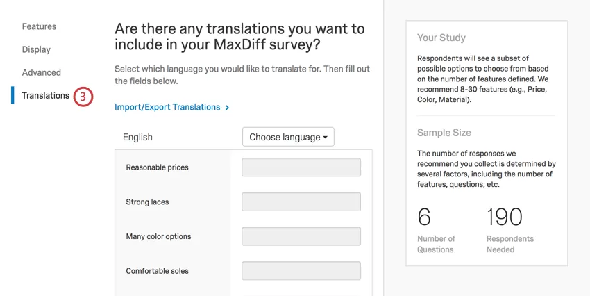 Página de traducciones de la página de atributos