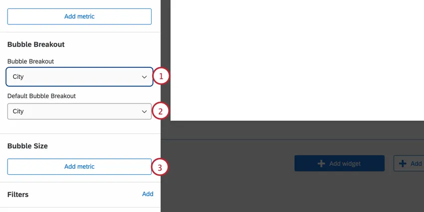 selecting the bubble breakout options