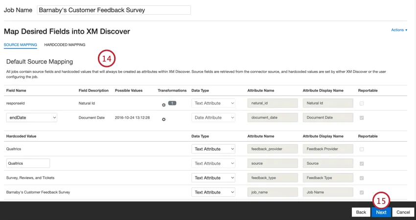 Datenzuordnung anpassen