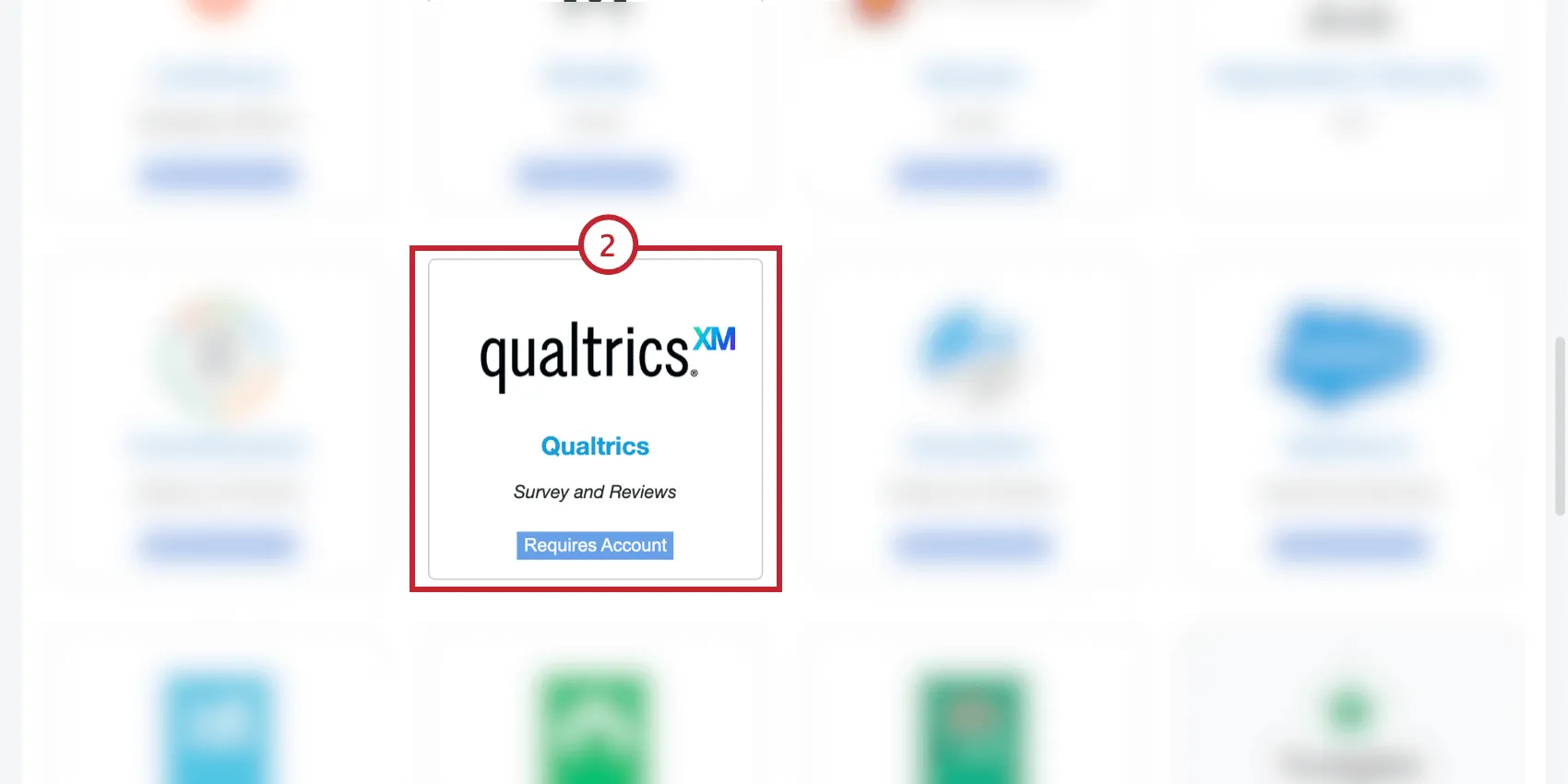 selecionando o conector de entrada do Qualtrics