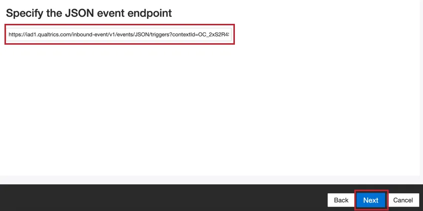 entering the json endpoint