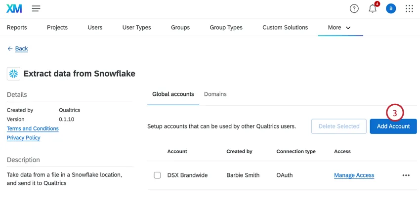 clicking add an account