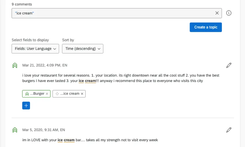 creare una query che utilizzi il parametro esatto