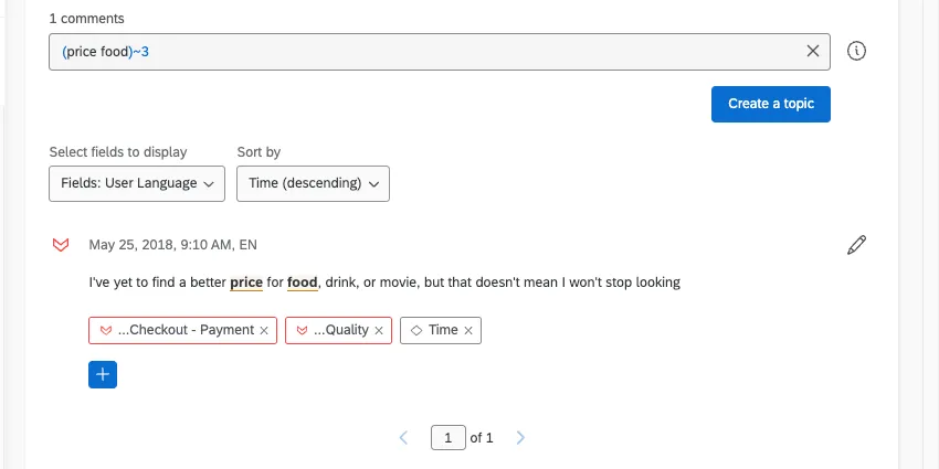 creazione di una query di prossimità in Text IQ