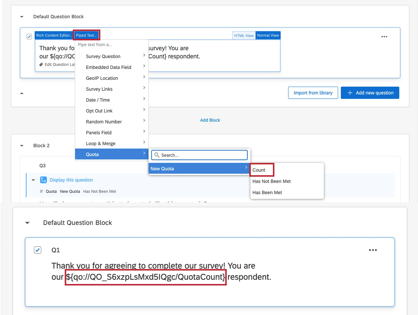 Texto canalizado para cuotas