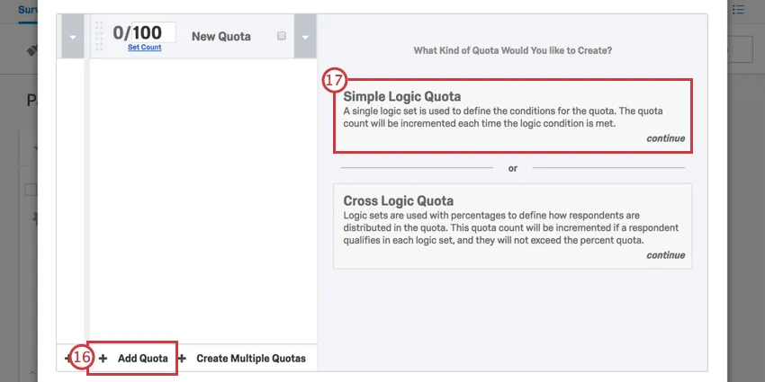 Agregar una cuota lógica simple