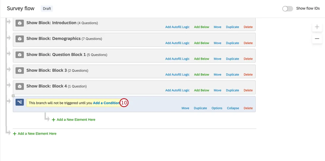 clicking add a condition