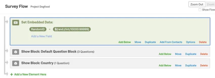 RandomID field set equal to piped text for a random number generator