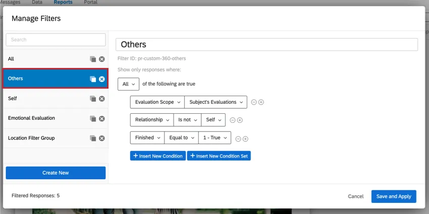 the "others" default rater group filter