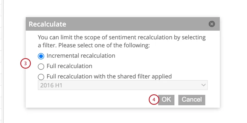 choosing the recalculation scope