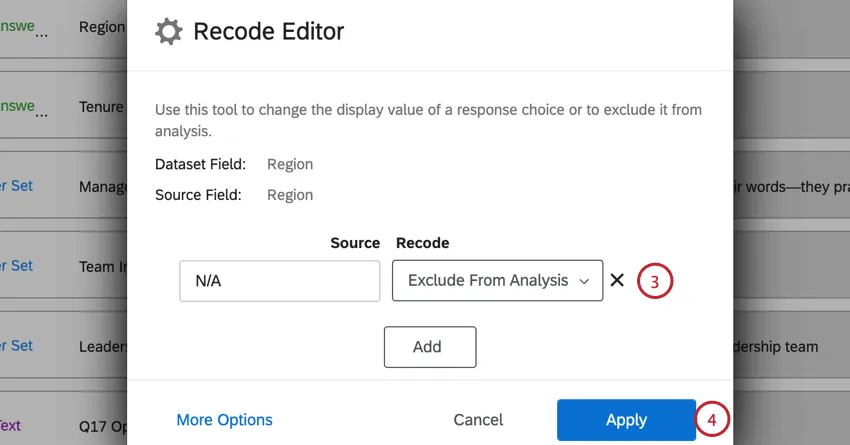 adding recode values