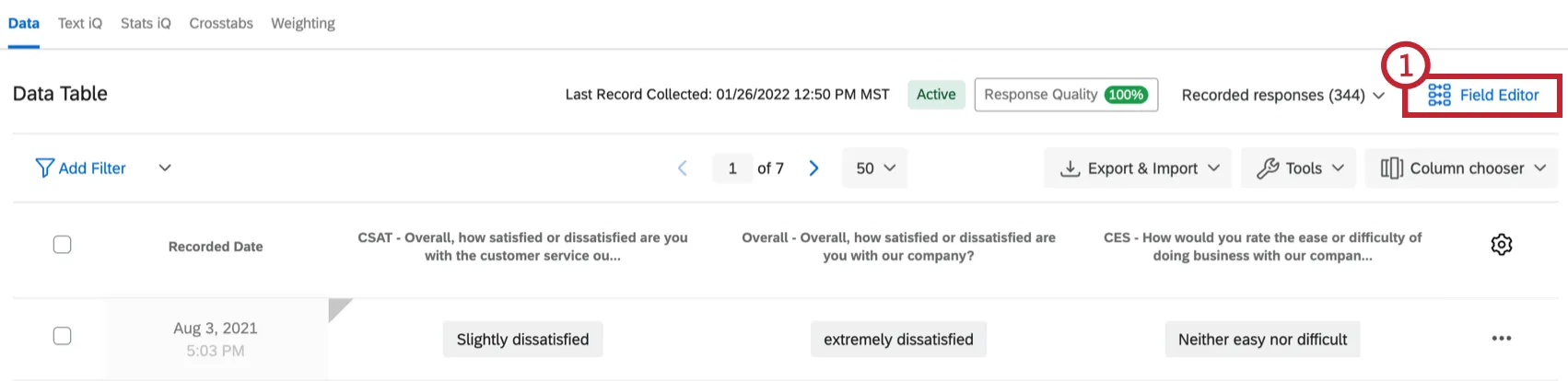 field editor button in data and analysis