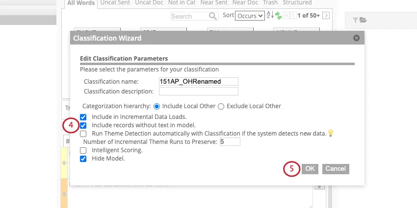 scegliere di includere i record senza testo nel modello