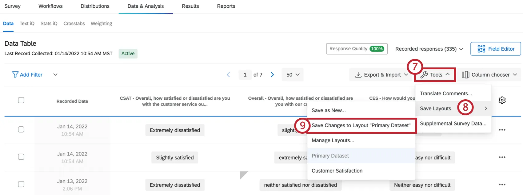 Guardar los cambios de un diseño en el menú Herramientas