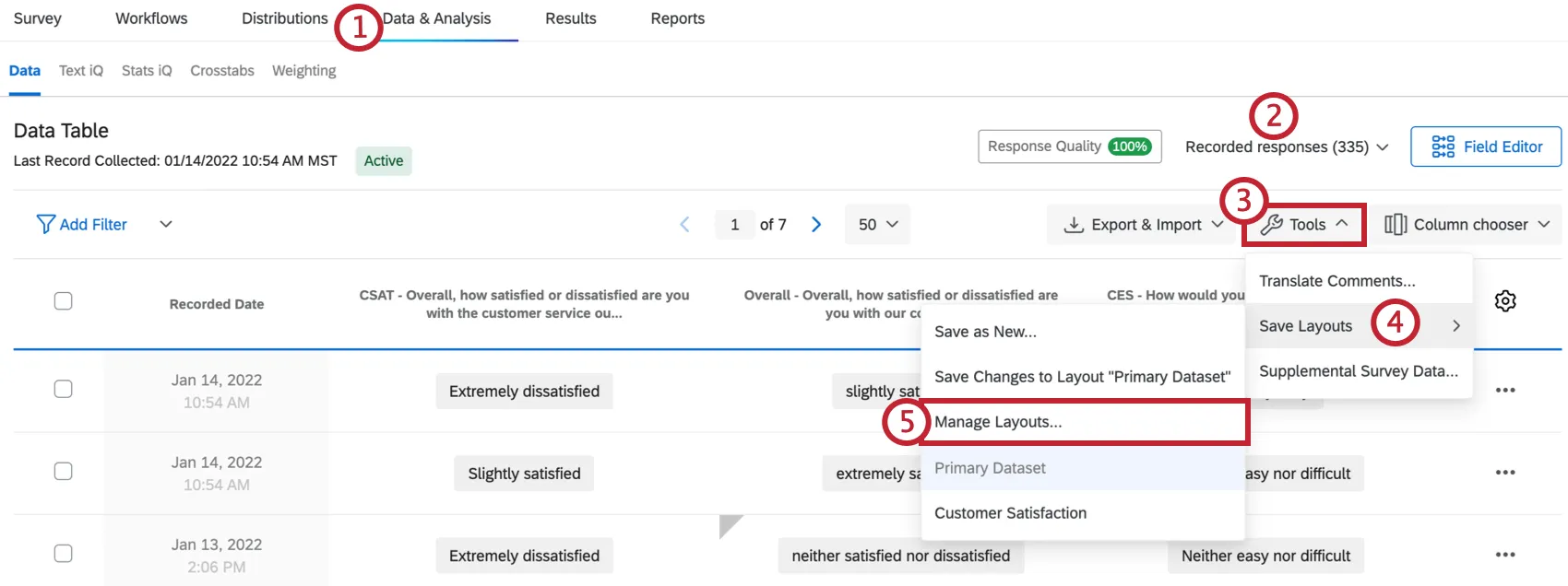 Gestionar diseños en el menú Herramientas