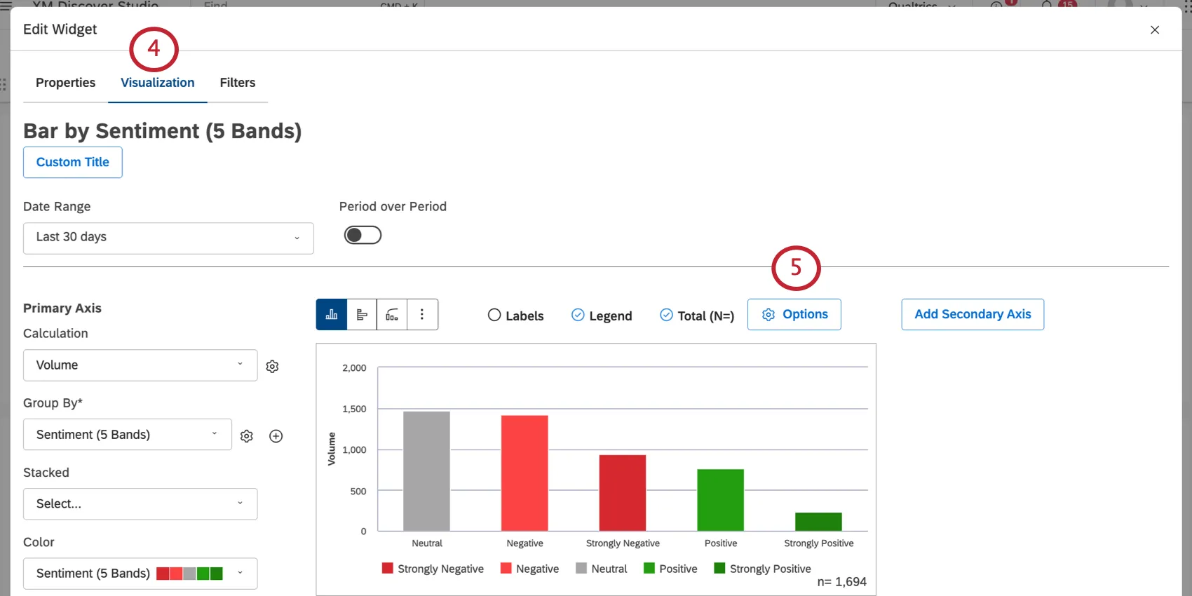 onglet de visualisation dans un widget