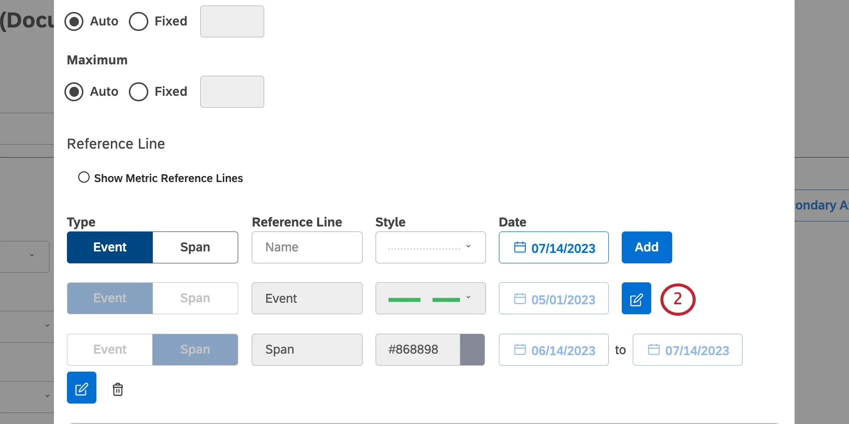 edit icon next to a reference line