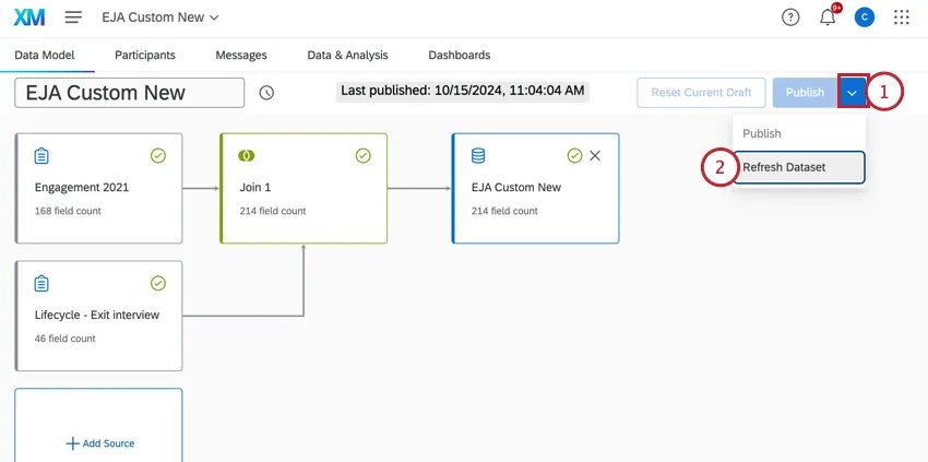 refreshing the dataset