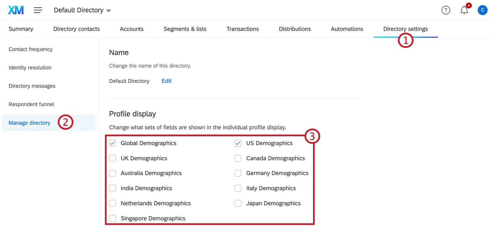adding demographics in the profile display section
