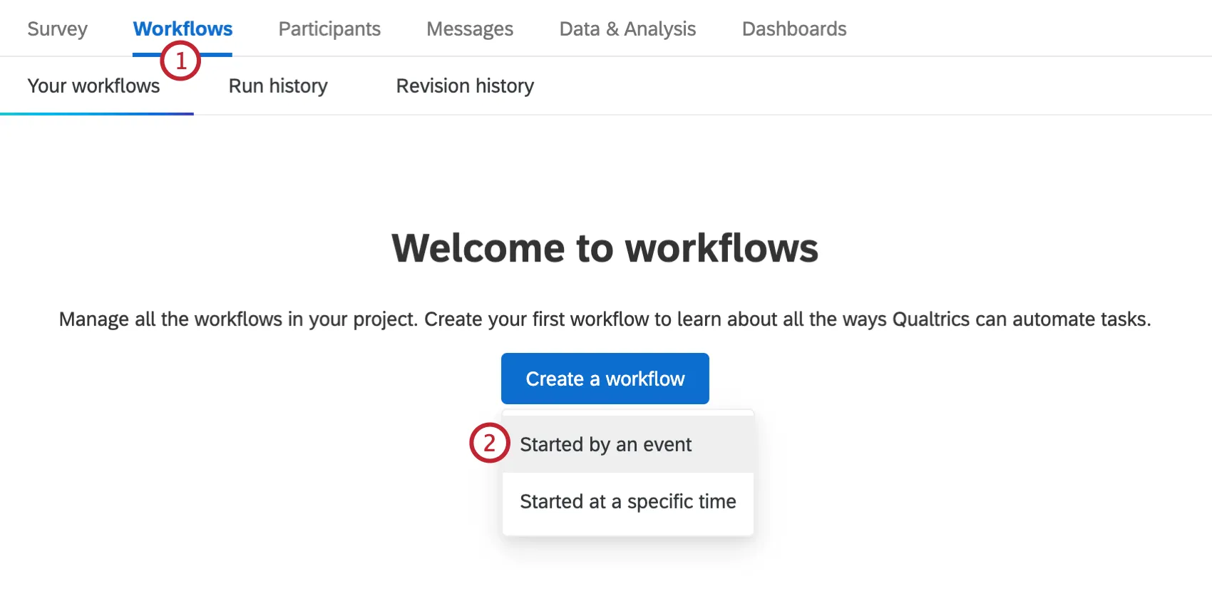 creating a new event based workflow