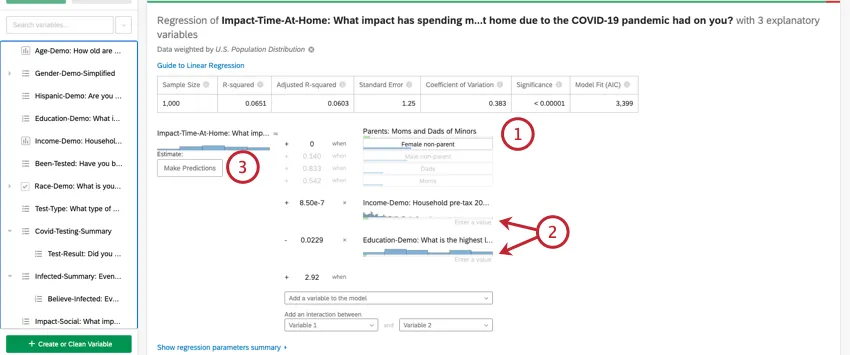 Introducción de valores para las variables de entrada