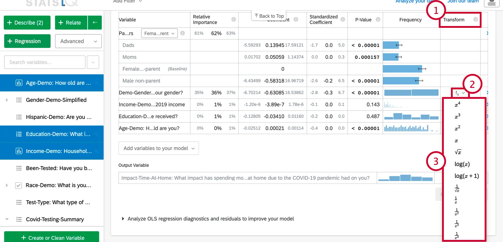 Steps for how to access transformations