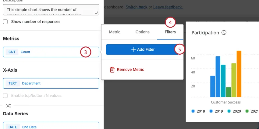adding a filter to a metric