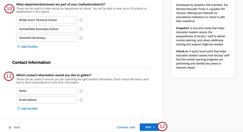 Bouton de fin de session bleu, en bas à droite