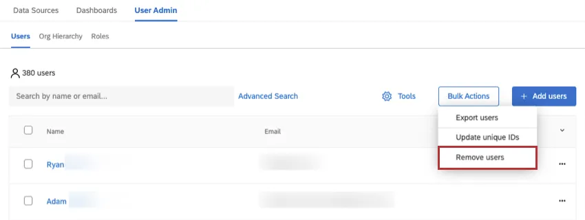 botón eliminar usuarios