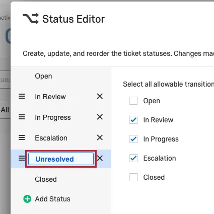 Umbenennung hervorgehoben