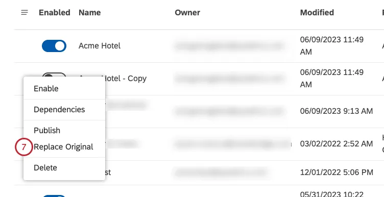 Wählen Sie Original ersetzen.