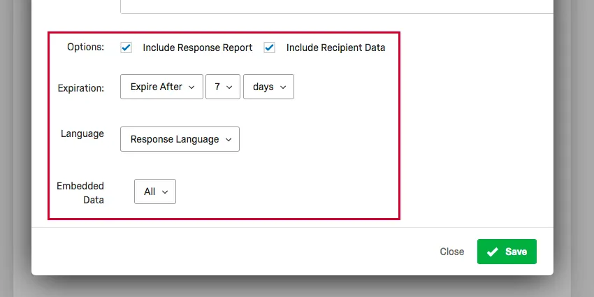 Nella parte inferiore delleditor delle attività e-mail, è selezionata lopzione includi rapporto di risposta