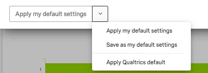 aplicar mi configuración predeterminada menú desplegable